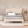 Double Size Bed Frame Wooden Slats Platform Upholstered Button Tufted Headboard