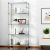 5 Tier Metal Storage Rack Shelving Wire Shelf Kitchen Office Unit Stand + Wheels