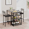 3PCS Bar Table & 2 Stools Set Kitchen Dining Table Set Industrial Furniture