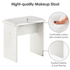White Dressing table LED With Clear Glass Top Makeup Desk Drawers Stool Vanity