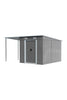 Galvanized Steel Outdoor Garden Storage Shed W/ Open Shed for Bike Tool 5.5x9FT