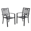 2Pcs Outdoor Patio Dining Stackable Chair Wrought Iron Furniture Bistro Chair