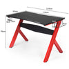 Ergonomic Computer Gaming Desk Workstation Racing Table w/Cup Headphone Holder