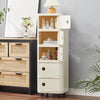 Plastic Shelving Unit Storage Case Cabinet File Sundries Organizer Box On Wheels