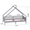 Kids Wood Bed House Bed Grey Cabin Teepee Tent Bed Frame Slatted Head Footboard