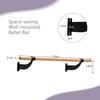 4 FT Single Ballet Bar Dance Yoga Exercise Equipment Wall-Mounted Ballet Barre