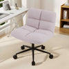 Height-Adjustable Armless Swivel Task Chair Vanity Chair Home Office-Grey