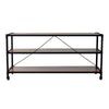 4ft Long Console Table Industrial 3 Tier Display Shelf Storage Rack with Wheels