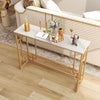 Modern Console Table Faux Marble Narrow Entryway Hallway Table Accent Desk 110cm