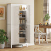 176.5 cm Tall Freestanding Pantry Storage Cabinet with 4 Doors White