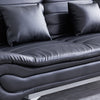 190cm Leather 3 Seater Black Sofa Bed Sleeper Couch Sofabed Settee Recliner Beds