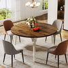 Tribesigns Round Dining Table for 4-6 People, 120CM Farmhouse Kitchen Table