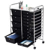 Black 15 Drawer Make Up Mobile Home Office Beauty Salon Portable Storage Trolley