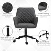 Vinsetto Home Office Chair Leather-Feel Fabric Swivel Chair with Armrests Grey
