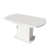 Extendable Oval Dining Table 110/130cm with Storage Compartments, Space-Saving
