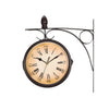 Creative Simple Double Sided Iron Bracket Wall Clock In&Outdoor Hanging Clock UK