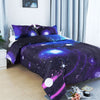 3D Galaxy Duvet Cover with Pillow Cases Universe Bedding Set Single Double King