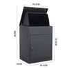 Large Standing Lockable Parcel Delivery Box Letter Post Drop Box Mailbox Outdoor