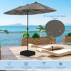 4M Outdoor Table Parasol Patio Umbrella Double-Sided Market Umbrella with Base