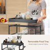 4-tier Kitchen Island Serving Cart w/Removable Wood Top Rolling Utility Cart