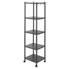 5 tiers Rectangle Standing Shelf Kitchen Shelf Storage Rack with 4 Wheels UK