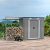 6.5x4ft Large Shed,Galvanised Garden Storage Shed with Sliding Door, Dark Grey