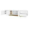 TV Stand TV Unit Sideboard Cabinet 3-Door 2-Drawer Storage Furniture White+Gold