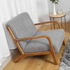 Scandi Solid Wooden Frame Chair Wicker Armchair Tub Sofa Fabric Upholstered Seat