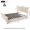 Ottoman Gas Lift Storage Bed Velvet Upholstered Bed Frame 5FT KING SIZE Beige