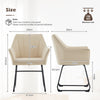 2PC Beige Dining Chair Velvet Padded Seat Dining Room Kitchen Chair Modern