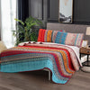 Boho Patchwork Bedspread Quilte Set Throw Rugs Bedding Double Size Pillowcases
