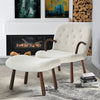 Plush Velventeen Armchair Recliner Sofa Chairs Occasional Sleeper with Footstool