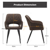 Set of 2 Faux Leather Dining Chairs Diamond Seat with Hole Design Modern Chair