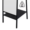 Clothes Rails Garment Coat Rack Full Length Mirror Hanging Rod Bottom Shelf Iron