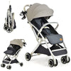 Portable Baby Stroller One-Hand Folding Pushchair W/Adjustable Backrest Footrest