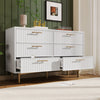 CHEST OF 6 DRAWERS WOODEN BEDROOM HOME FURNITURE CLOTHING STORAGE UNIT WHITE