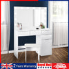 Large White Dressing Table Stool Set with LED Light Mirror Vanity Make up Desk
