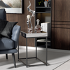 Mirrored Coffee Table Retro Industrial Side Desk Eleated Metal Frame Living Room