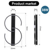 LED Ceiling Light Black Ceiling Lamp 38W Dimmable 3000K-6500K Living Room Fnpvad