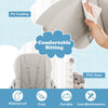 Foldable Baby High Chair Feeding Sleep Playing Chair w/Wheel-Dark Grey