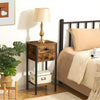 Bedside Table Side Table w/ 2 Drawers Telephone Table 35 x 28.5 x 68.5 cm