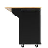 Kitchen Island Rolling Trolley Storage Cabinet with 2 Drawers & Wood Top Black