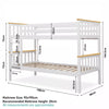 Kids Bunk Beds Double Pine Wooden Bunk Beds With Mattresses 3FT Single Bed Frame