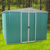 8 X 6FT Metal Garden Shed Tools Storage Apex Roof with Free Base Framework