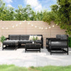 7 Piece Garden Lounge Set Black Solid Wood Pine