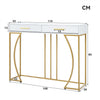 Console Side Table with 2 Drawers Metal Frame, Entryway Hallway Furniture, White