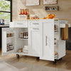 Kitchen Island Rolling Cart with Drop Leaf Top, Storage Drawers & Storage Space