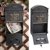 Outdoor Wall Mounted Mailbox Lockable Steel Mail Letter Post Secure Box Postbox