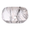Bathroom Basin Sink Sit-on Flat Mounted Vessel Countertop Marble Effect w/ Waste