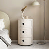 Plastic Storage Cabinet Floor Standing Round Cupboard Bedside Table Nightstand